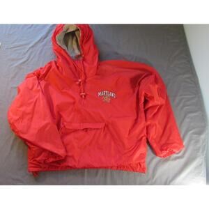 Maryland Terrapins Embroidered Red Lined 1/2 Zip Windbreaker Men's XL